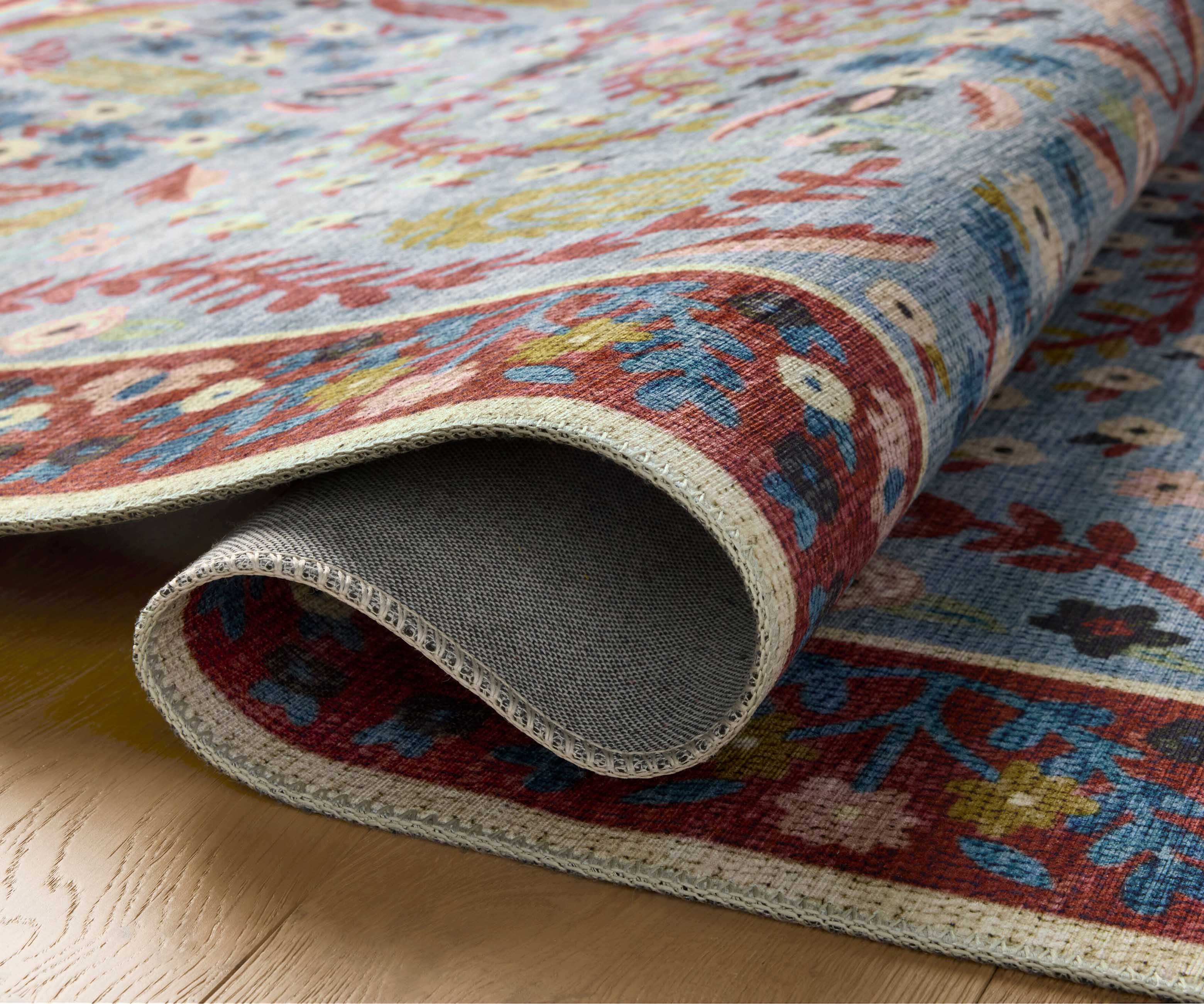 Canopy Edie Printed Rug - Red & Blue