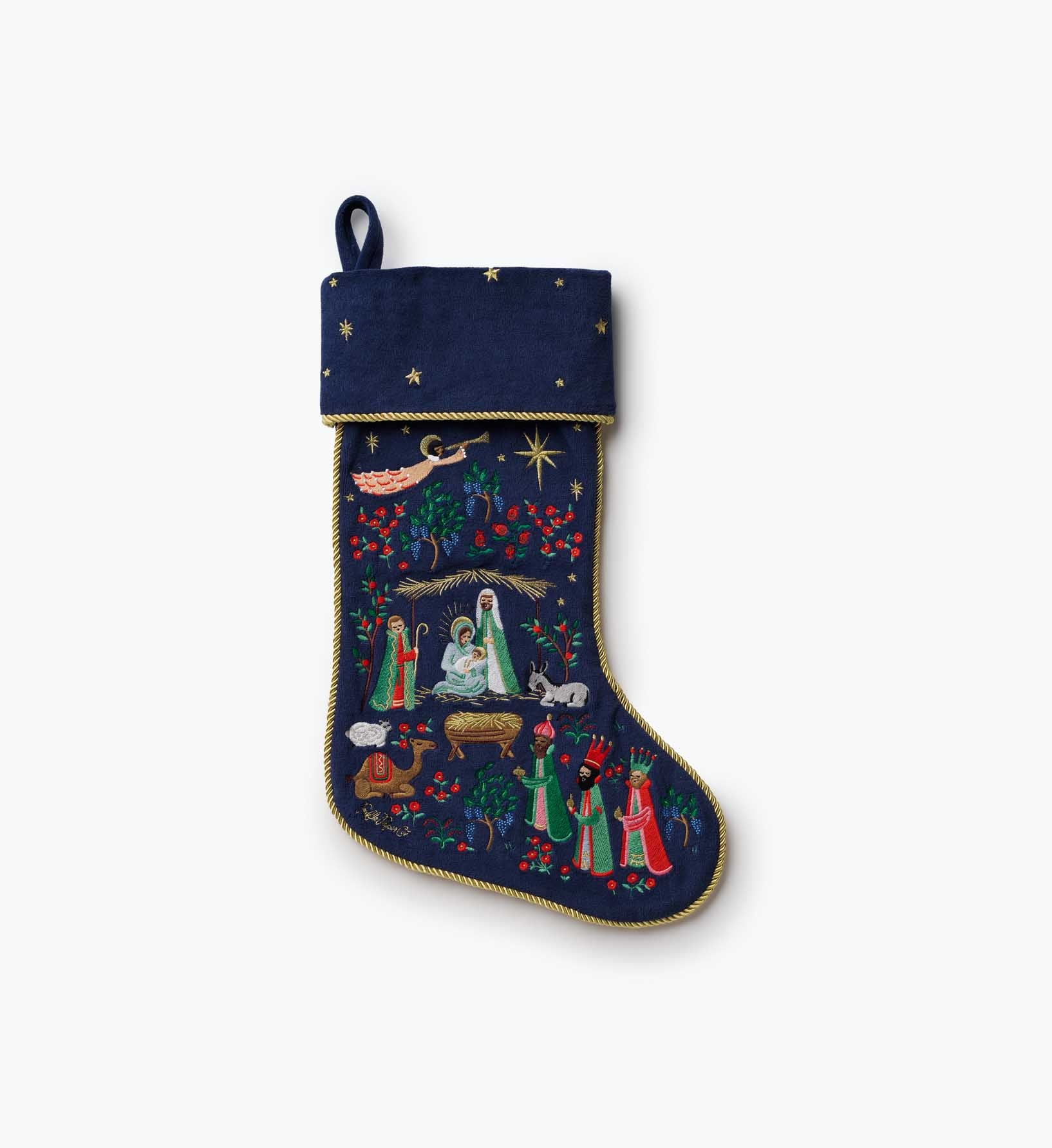 Embroidered Stocking - Nativity
