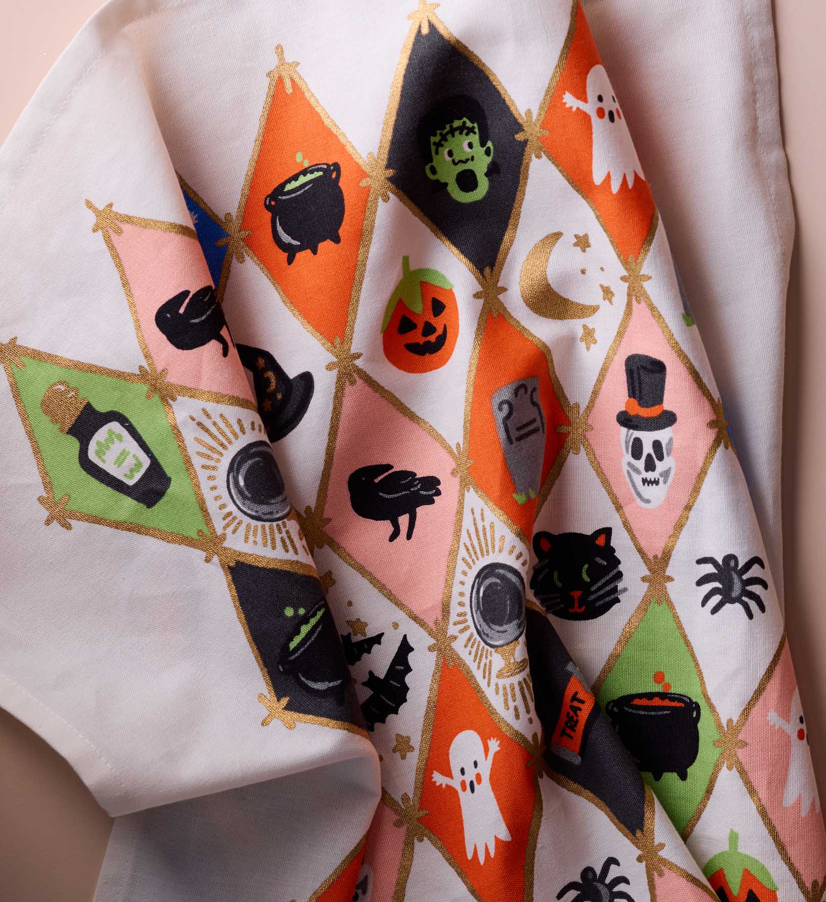 Tea Towel - Halloween Argyle