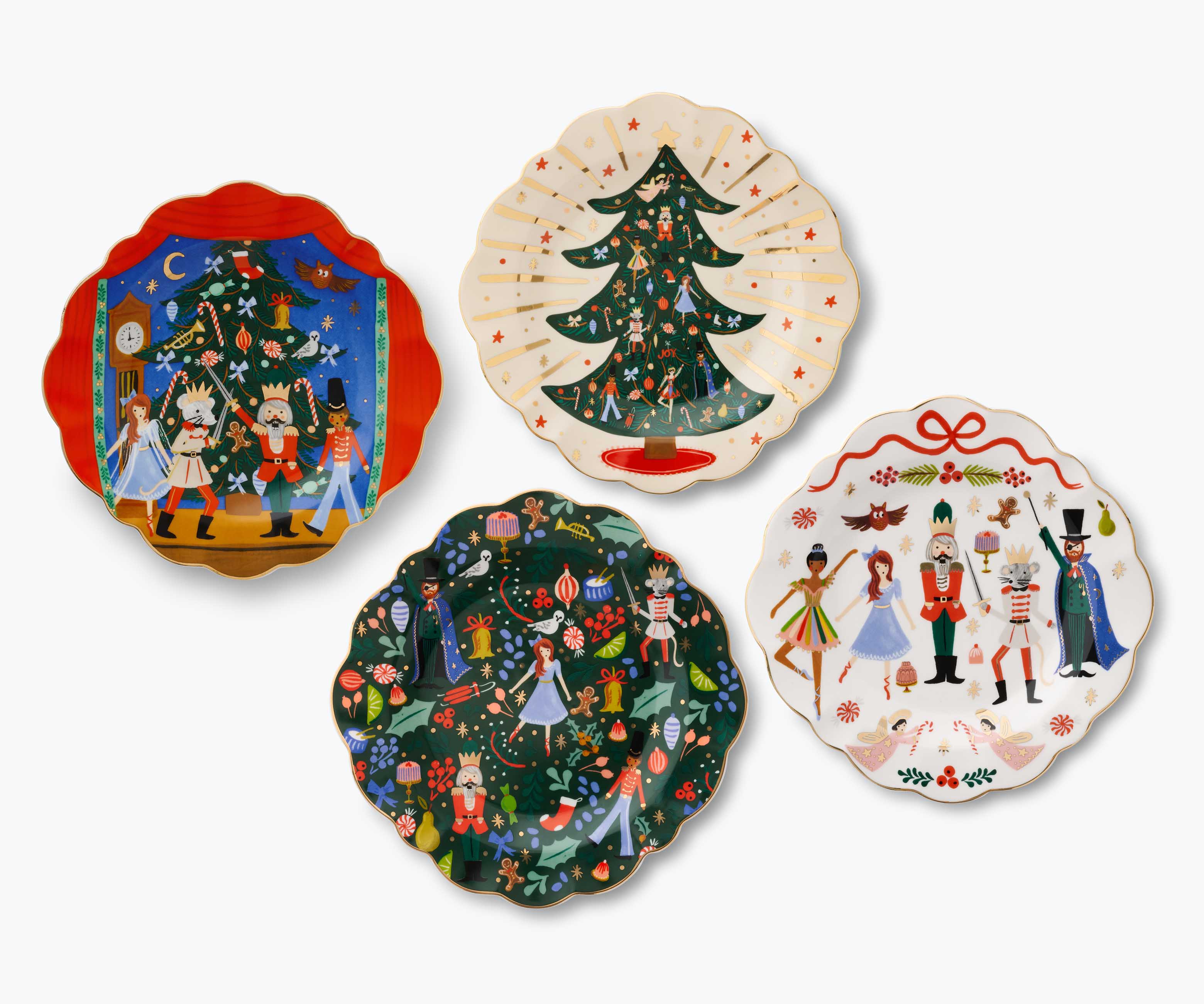 Porcelain Dessert Plate Set - Nutcracker