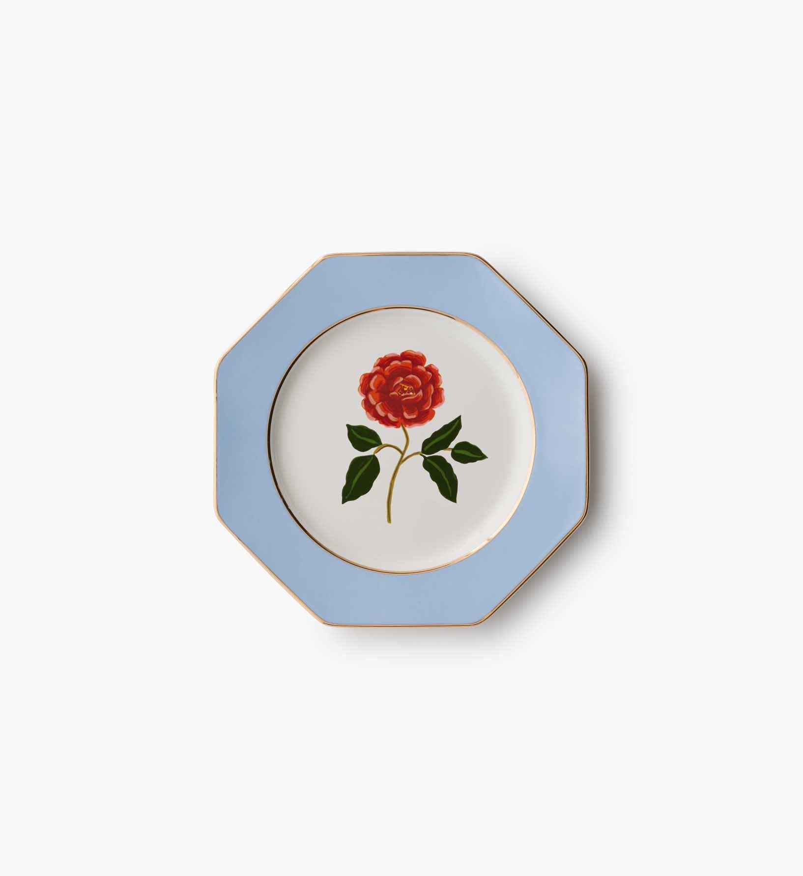 Porcelain Dessert Plate Set - Roses