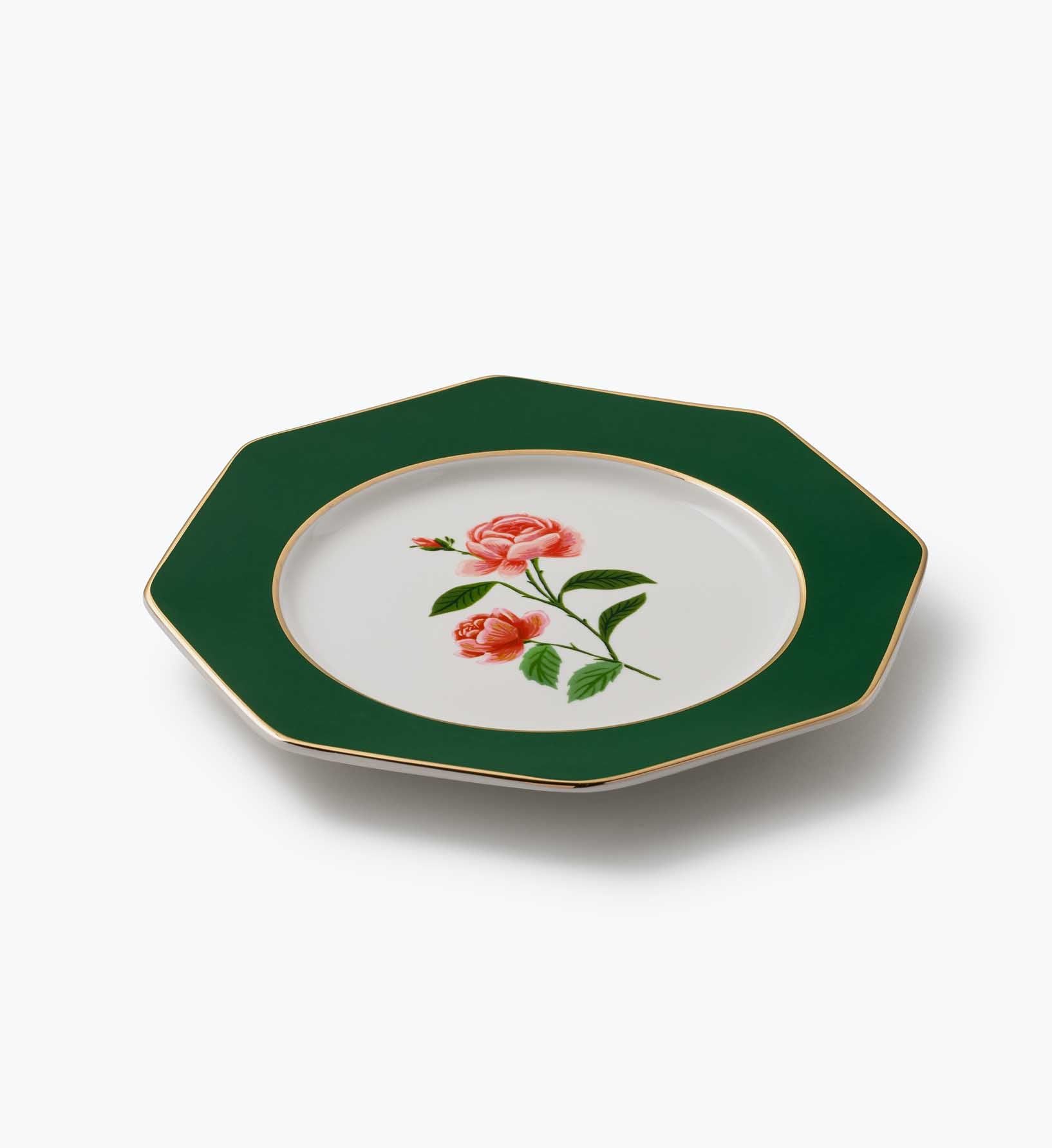 Porcelain Dessert Plate Set - Roses