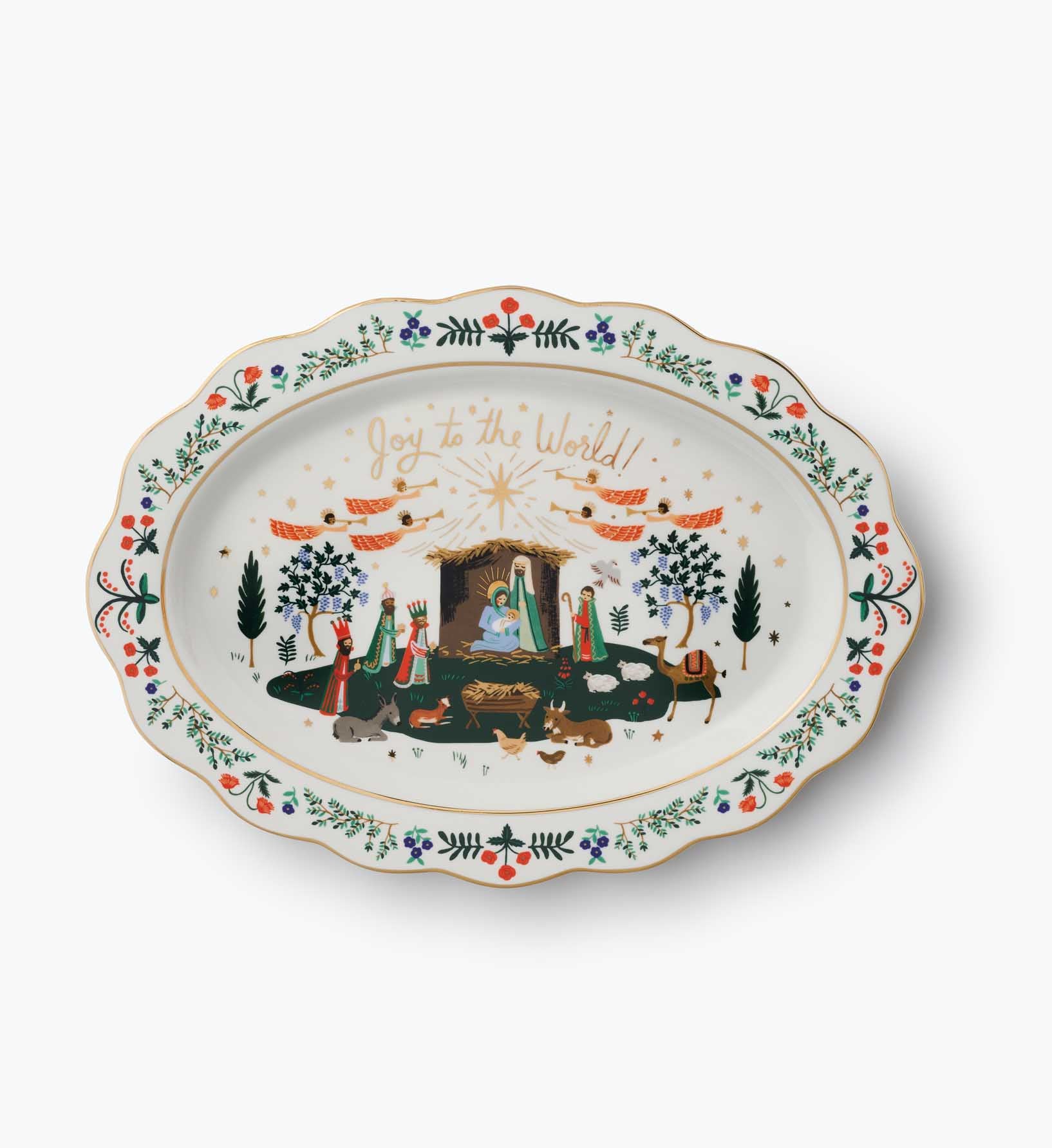 Large Porcelain Serving Platter - Nativity