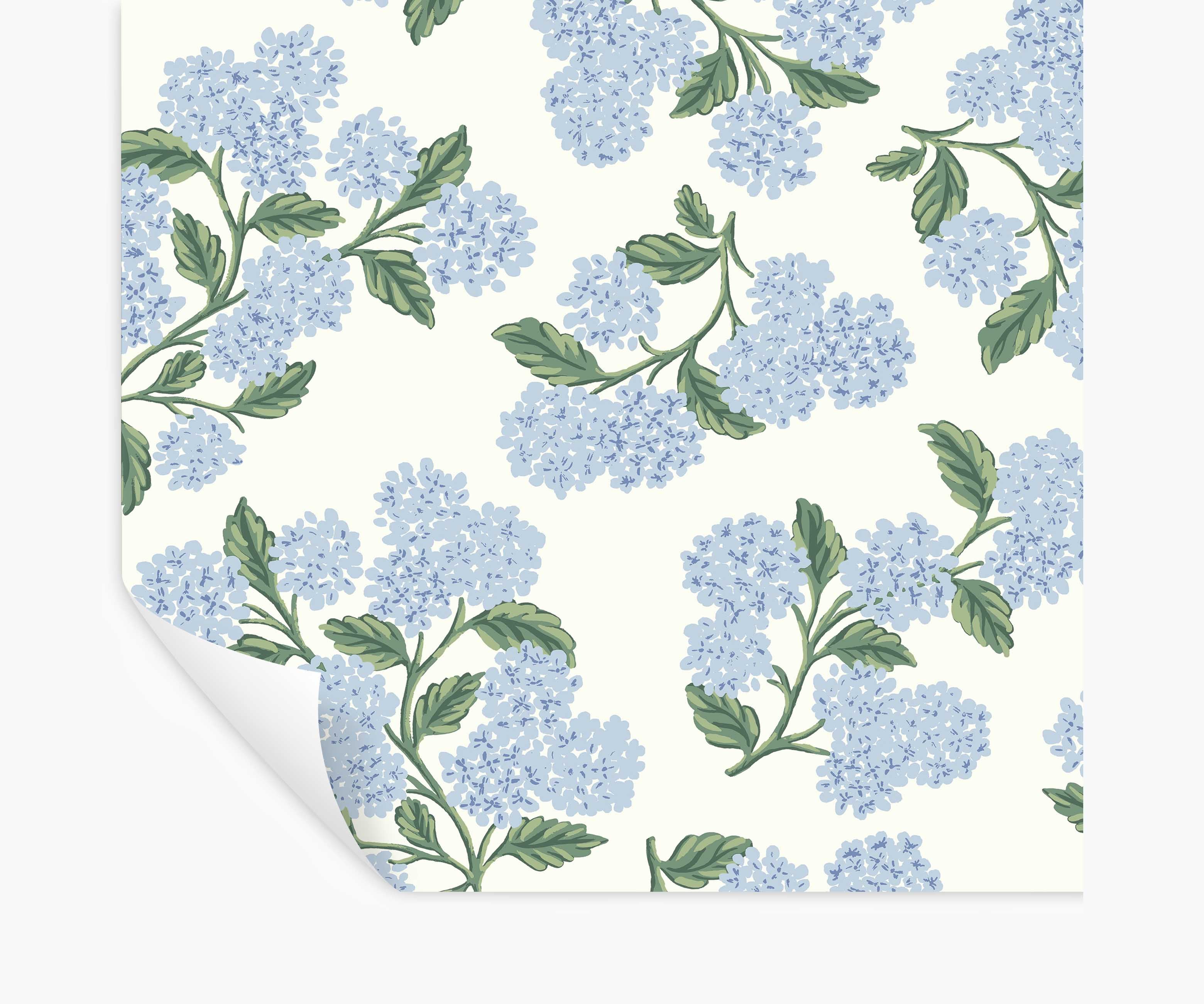 Hydrangea Peel & Stick Wallpaper - Blue & White