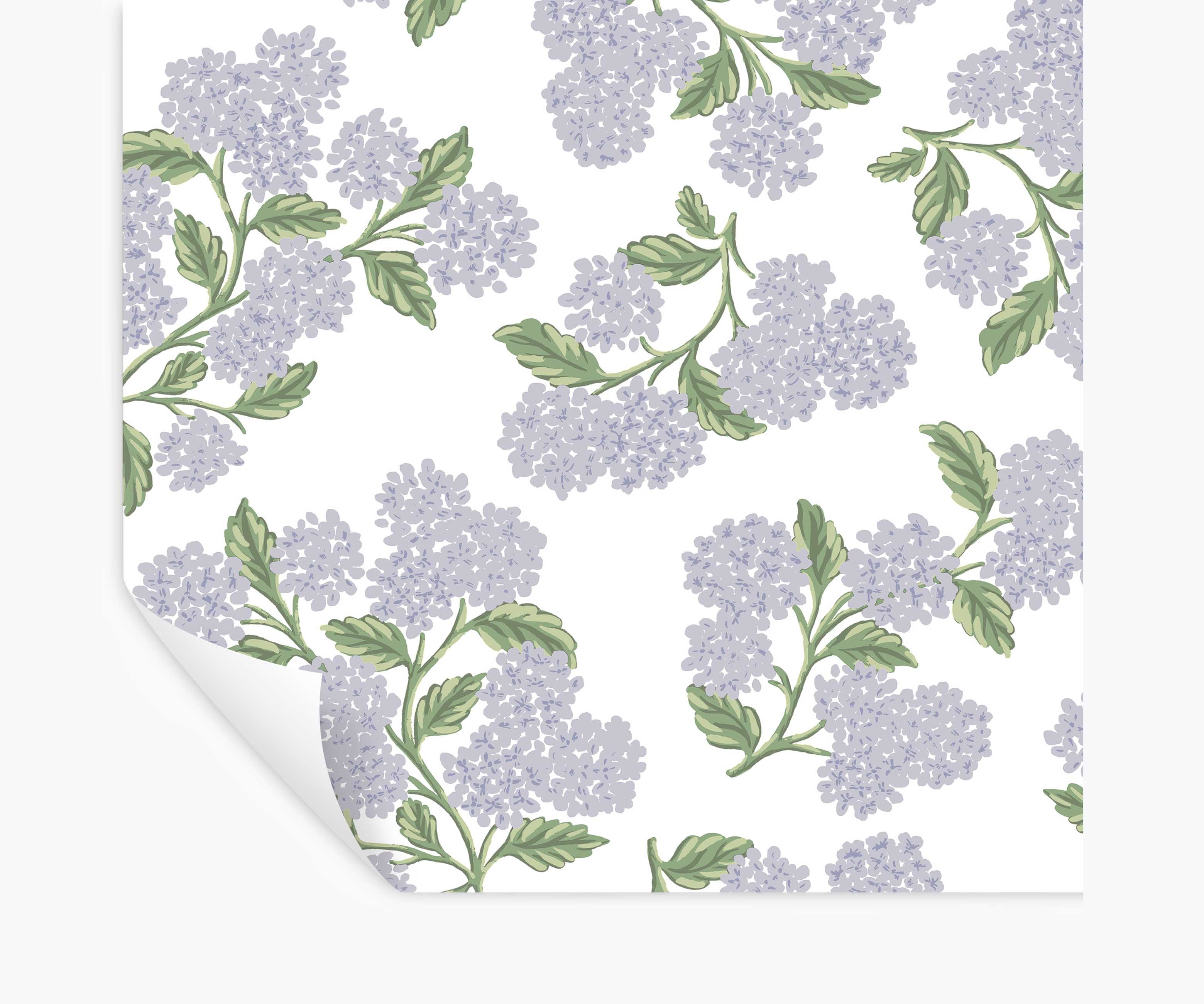 Hydrangea Peel & Stick Wallpaper - Lilac & White