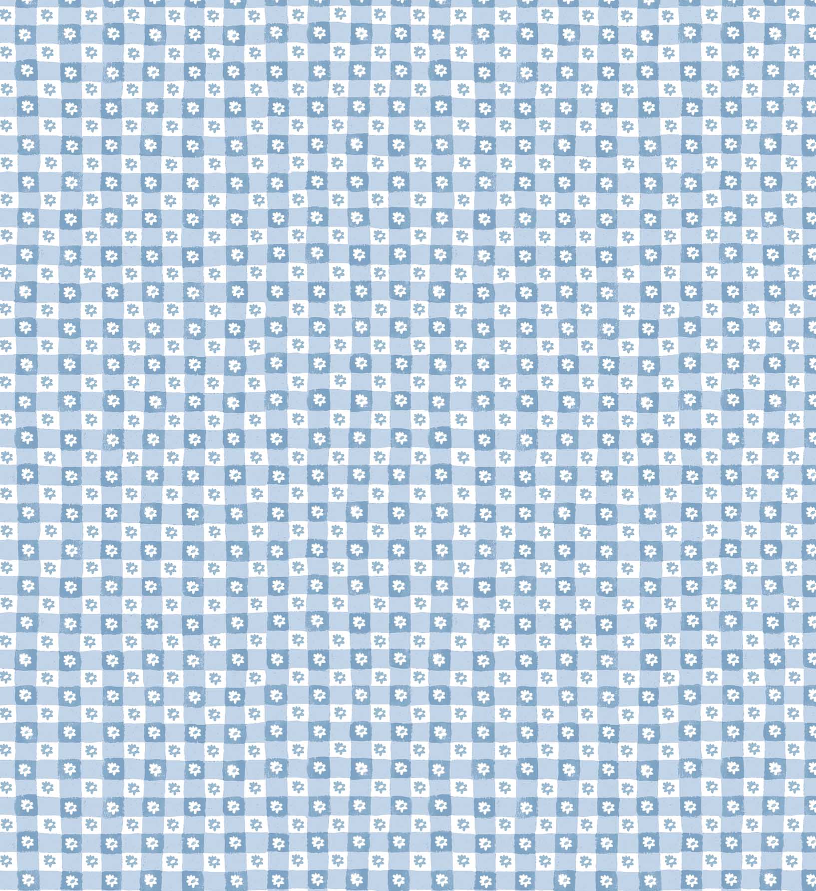 Daisy Gingham Peel & Stick Wallpaper - Blue