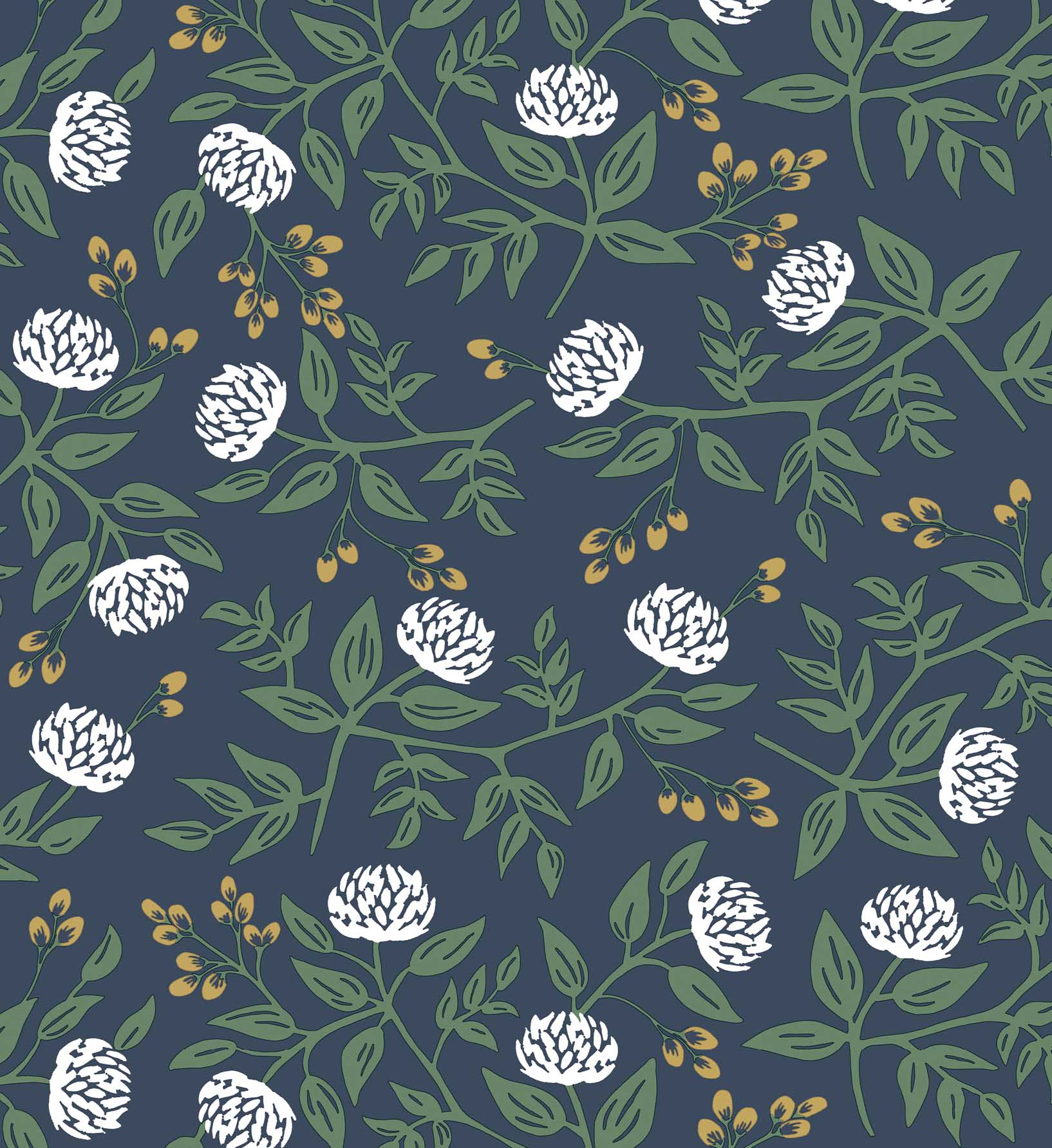 Peonies Peel & Stick Wallpaper - Navy