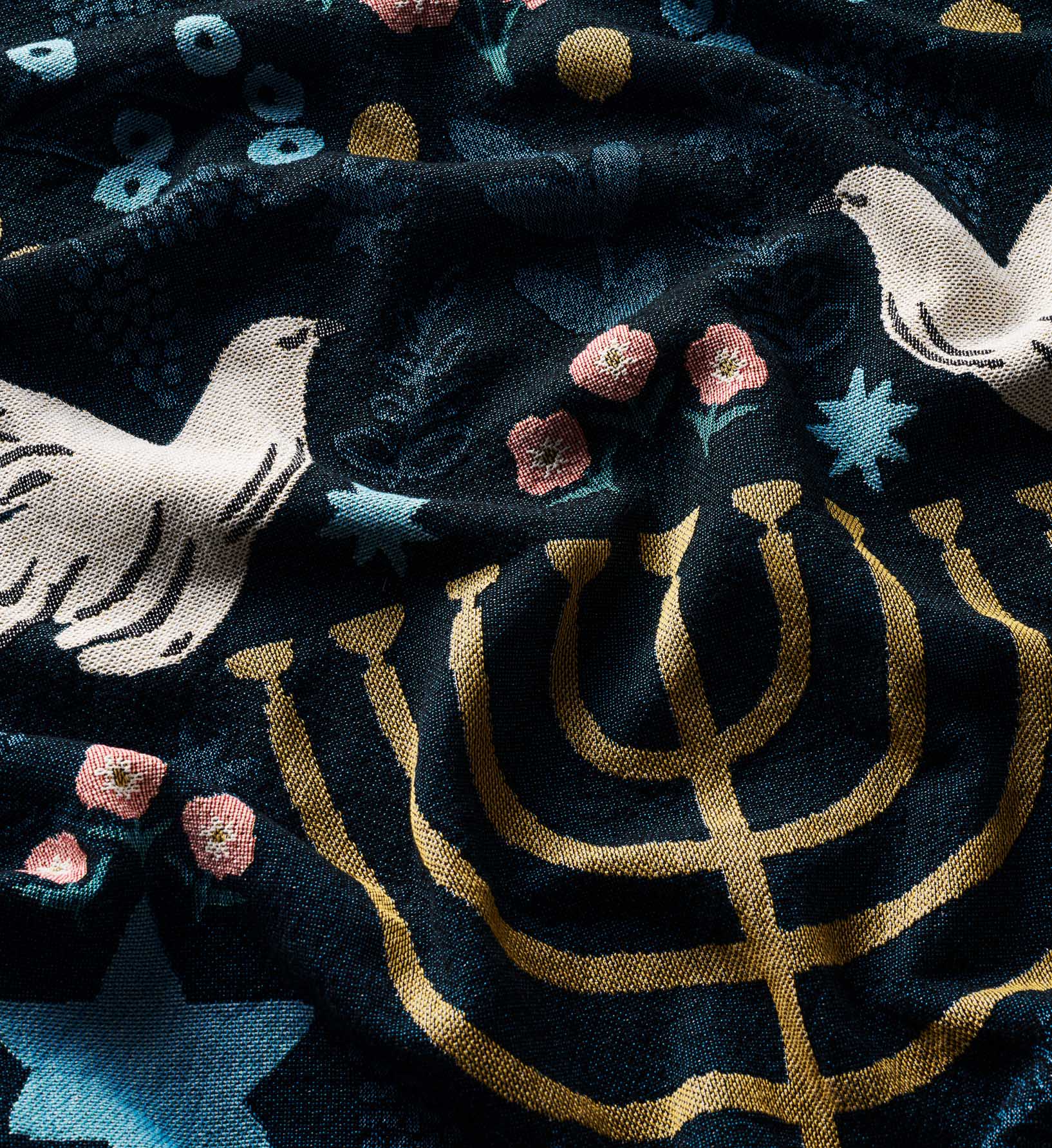 Woven Blanket - Laurel Menorah