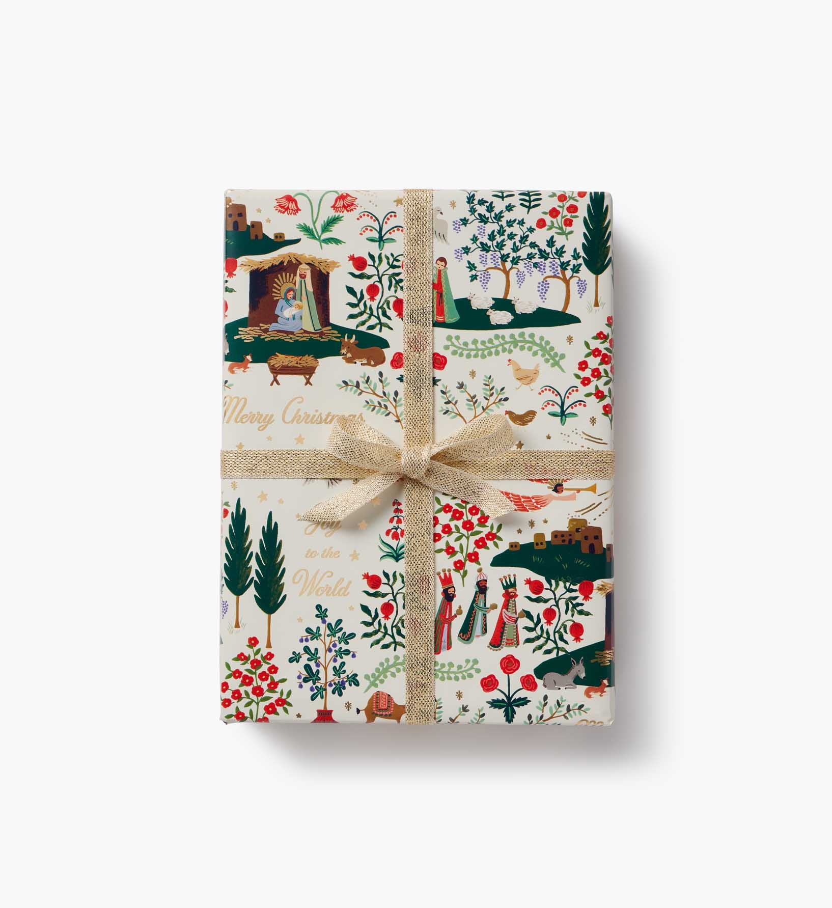 Holiday Wrapping Roll - Nativity Scene Cream