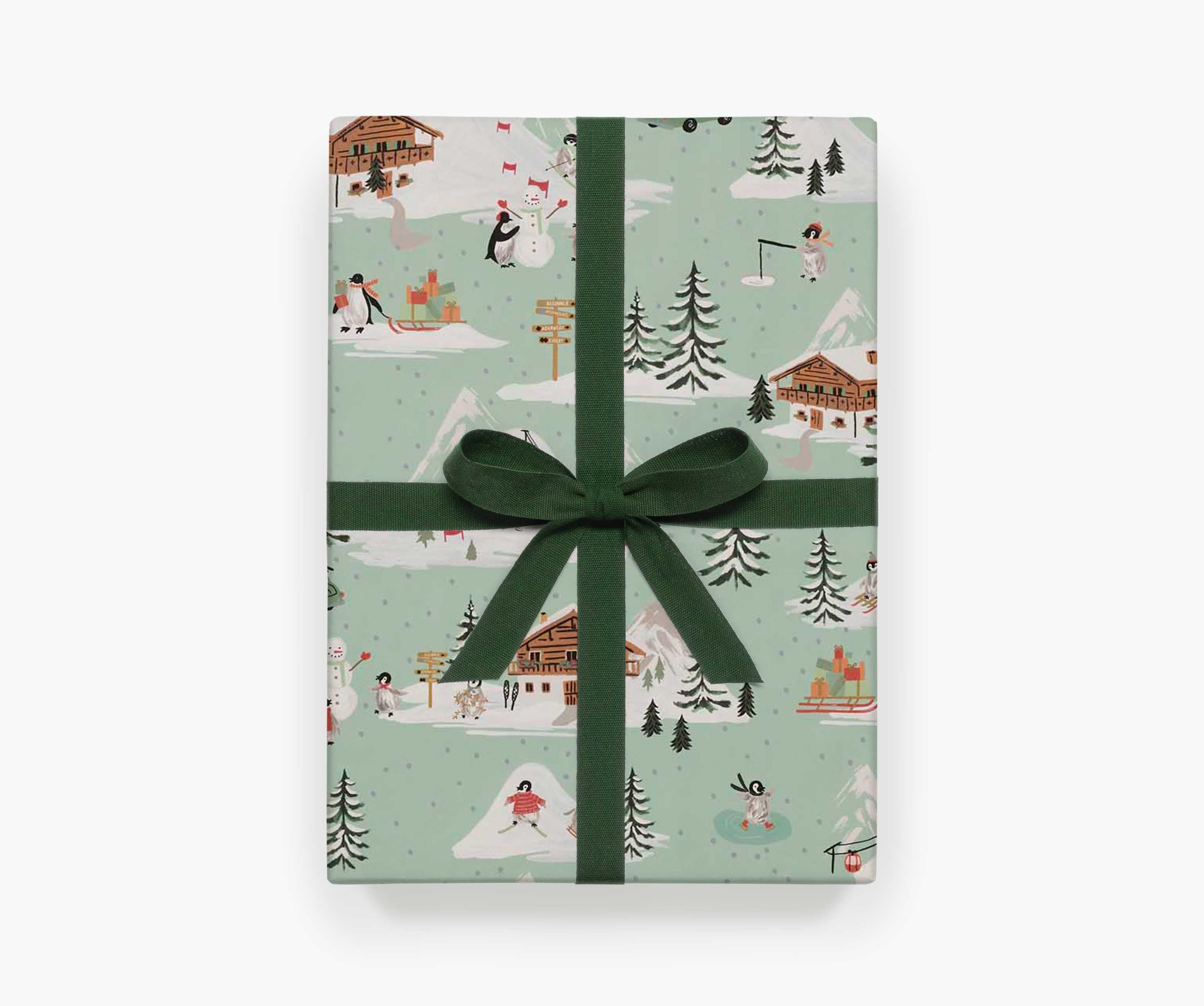 Holiday Wrapping Sheets - Penguin Village