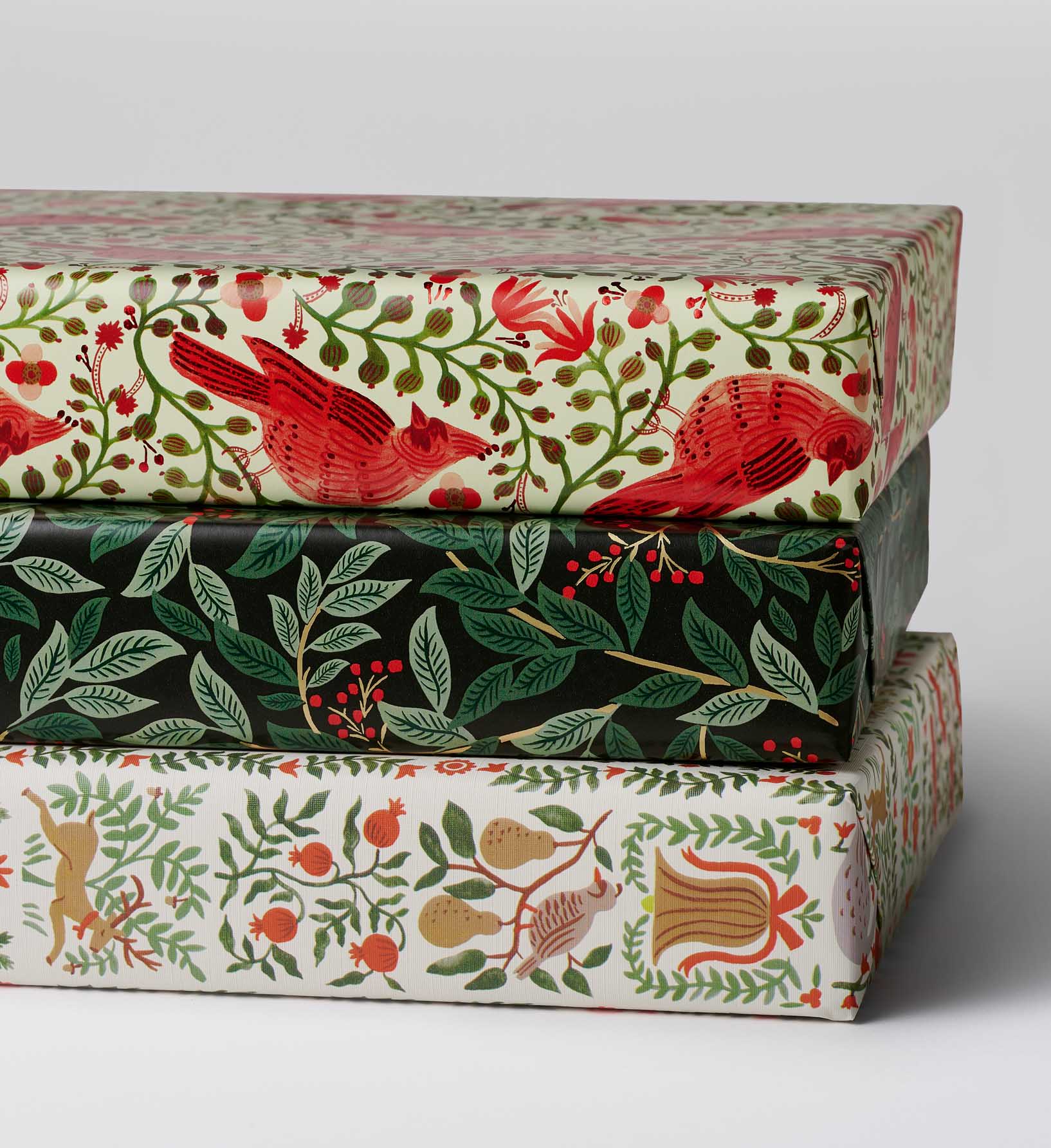 Classic Holiday Set of 3 Wrapping Rolls