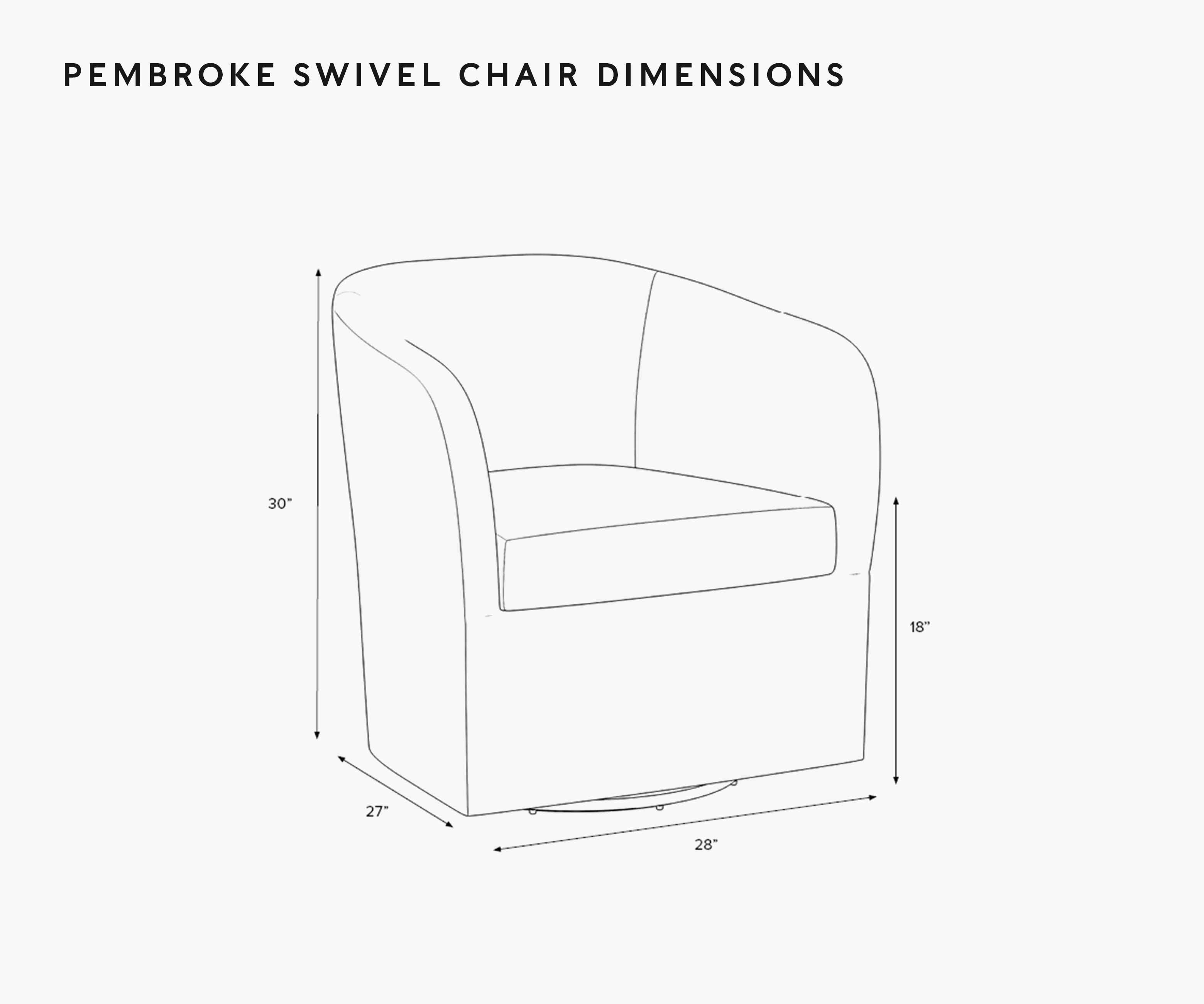 Pembroke Swivel Chair - Delphine